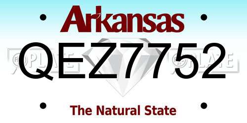 QEZ7752 Arkansas License Plate