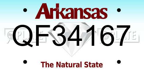 QF34167 Arkansas License Plate