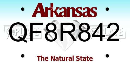QF8R842 Arkansas License Plate