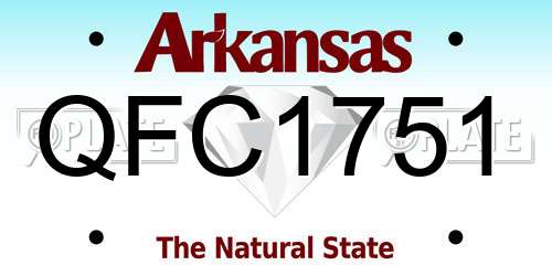 QFC1751 Arkansas License Plate
