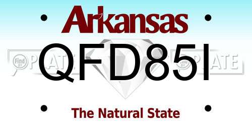 QFD85I Arkansas License Plate