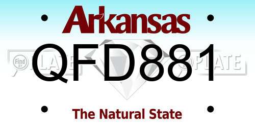 QFD881 Arkansas License Plate