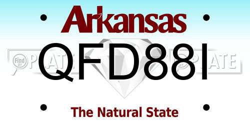 QFD88I Arkansas License Plate