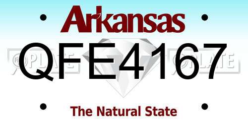 QFE4167 Arkansas License Plate