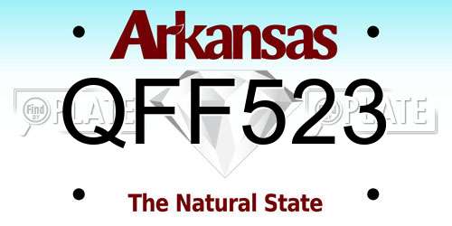 QFF523 Arkansas License Plate