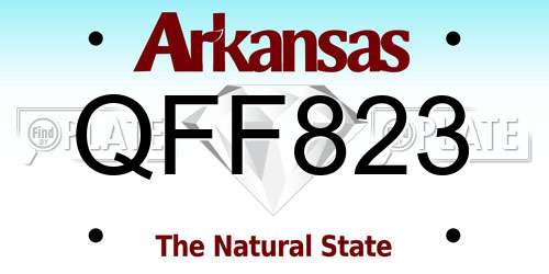 QFF823 Arkansas License Plate