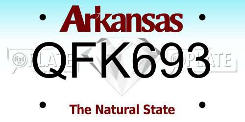 QFK693 Arkansas License Plate