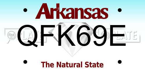 QFK69E Arkansas License Plate