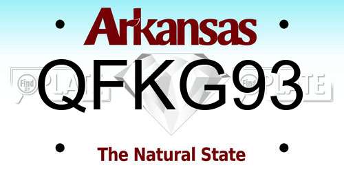 QFKG93 Arkansas License Plate