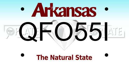 QFO55I Arkansas License Plate