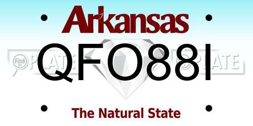 QFO88I Arkansas License Plate