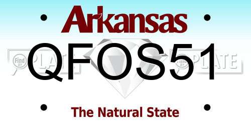QFOS51 Arkansas License Plate