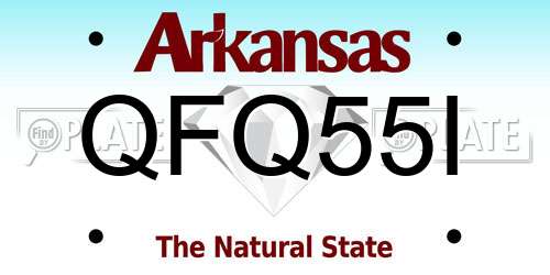 QFQ55I Arkansas License Plate