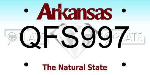 QFS997 Arkansas License Plate