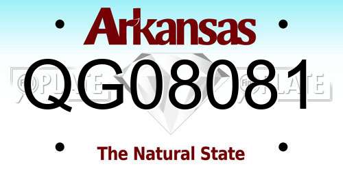 QG08081 Arkansas License Plate