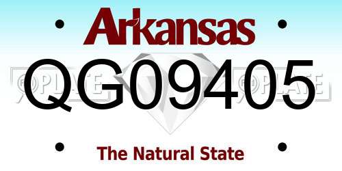 QG09405 Arkansas License Plate
