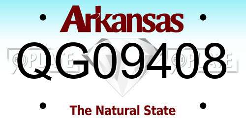 QG09408 Arkansas License Plate