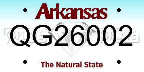 QG26002 Arkansas License Plate