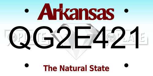 QG2E421 Arkansas License Plate