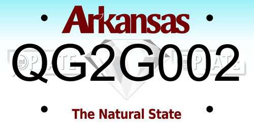 QG2G002 Arkansas License Plate