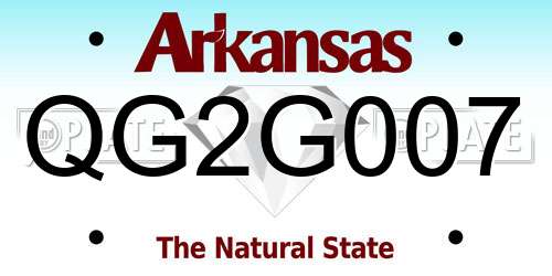 QG2G007 Arkansas License Plate