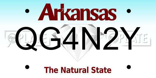 QG4N2Y Arkansas License Plate