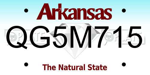 QG5M715 Arkansas License Plate
