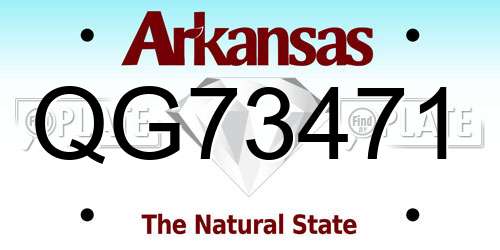 QG73471 Arkansas License Plate