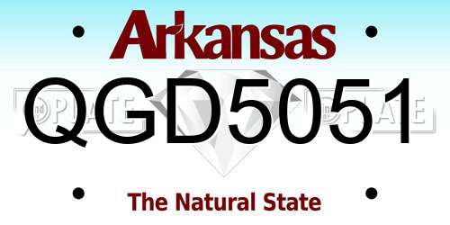 QGD5051 Arkansas License Plate