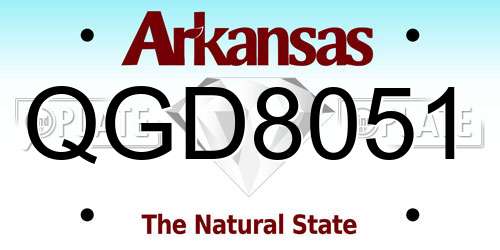 QGD8051 Arkansas License Plate