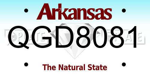 QGD8081 Arkansas License Plate