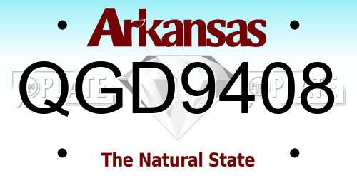 QGD9408 Arkansas License Plate