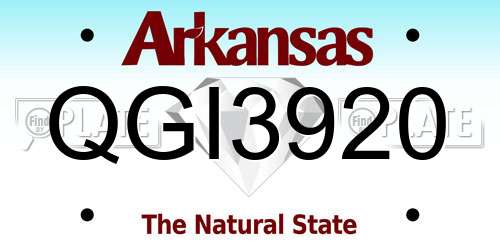 QGI3920 Arkansas License Plate