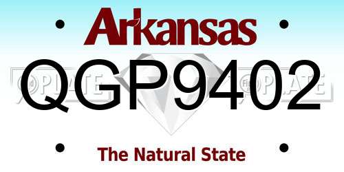 QGP9402 Arkansas License Plate