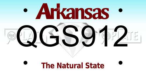 QGS912 Arkansas License Plate