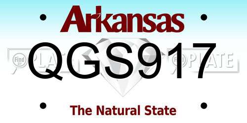 QGS917 Arkansas License Plate