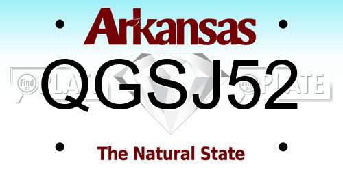 QGSJ52 Arkansas License Plate
