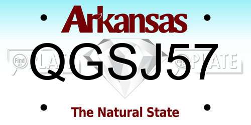 QGSJ57 Arkansas License Plate