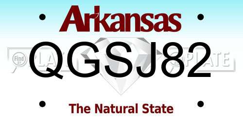 QGSJ82 Arkansas License Plate