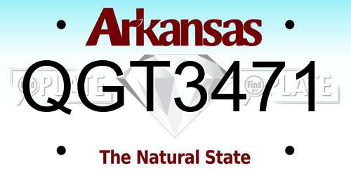 QGT3471 Arkansas License Plate