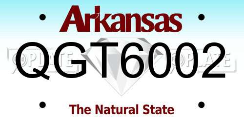 QGT6002 Arkansas License Plate