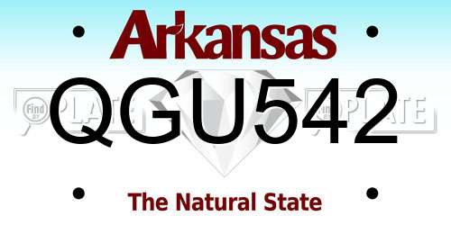 QGU542 Arkansas License Plate