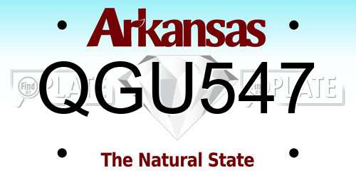 QGU547 Arkansas License Plate