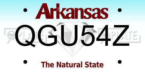 QGU54Z Arkansas License Plate