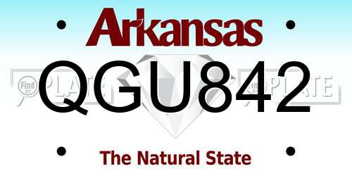 QGU842 Arkansas License Plate