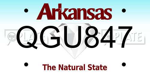 QGU847 Arkansas License Plate