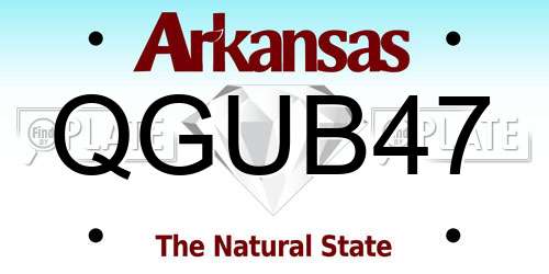 QGUB47 Arkansas License Plate