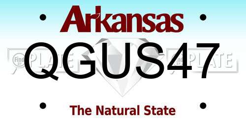QGUS47 Arkansas License Plate