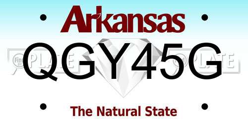 QGY45G Arkansas License Plate