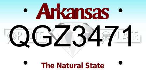 QGZ3471 Arkansas License Plate
